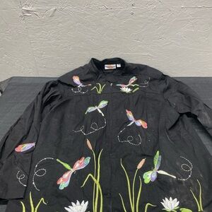 Quacker Factory Elegant Black Jacket with Multicolor Embroidery
